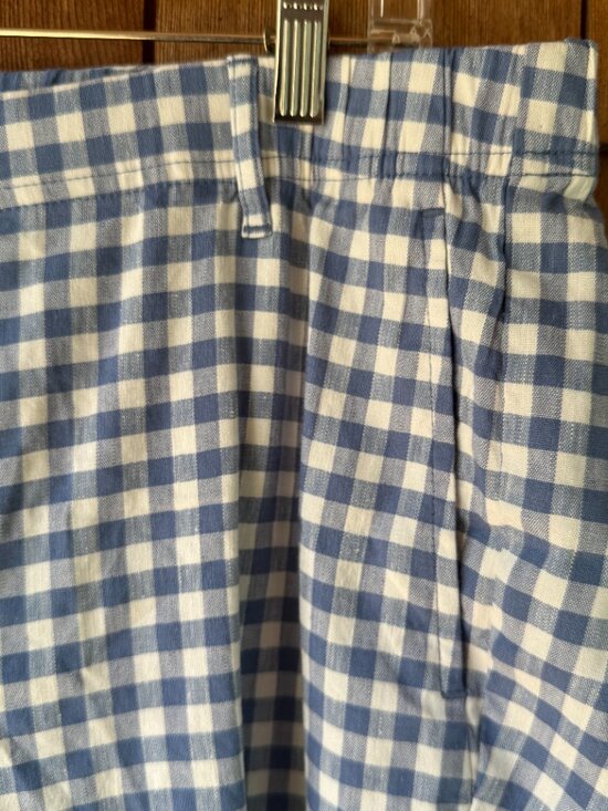 EUC J. Jill Blue and White Linen Blend Gingham Crop Pants in Women's XL Petite - Picture 7 of 16